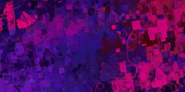 Soyut arka plan sanatı. 2D çizim. Etkileyici yağlı boya resim. Tuvalde fırça darbeleri. Modern sanat. Çok renkli arkaplan. Çağdaş sanat. İfade. Sanatsal dijital palet.