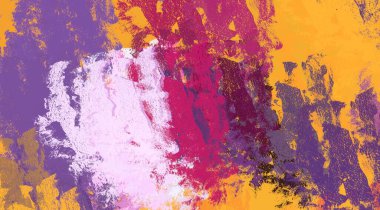 Soyut arka plan sanatı. 2D çizim. Etkileyici yağlı boya resim. Tuvalde fırça darbeleri. Modern sanat. Çok renkli arkaplan. Çağdaş sanat. İfade. Sanatsal dijital palet.