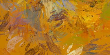 Soyut arka plan sanatı. 2D çizim. Etkileyici yağlı boya resim. Tuvalde fırça darbeleri. Modern sanat. Çok renkli arkaplan. Çağdaş sanat. İfade. Sanatsal dijital palet.