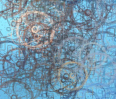 Soyut arka plan sanatı. 2D çizim. Etkileyici yağlı boya resim. Tuvalde fırça darbeleri. Modern sanat. Çok renkli arkaplan. Çağdaş sanat. İfade. Sanatsal dijital palet.