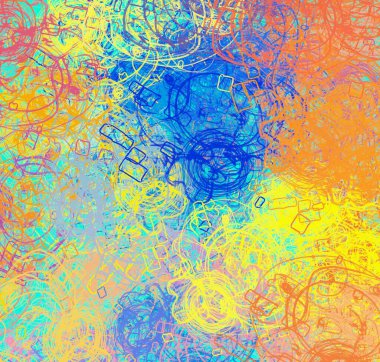 Soyut arka plan sanatı. 2D çizim. Etkileyici yağlı boya resim. Tuvalde fırça darbeleri. Modern sanat. Çok renkli arkaplan. Çağdaş sanat. İfade. Sanatsal dijital palet.