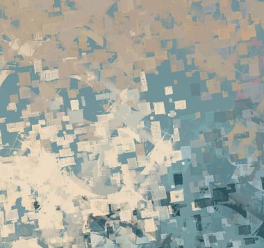 Soyut arka plan sanatı. 2D çizim. Etkileyici yağlı boya resim. Tuvalde fırça darbeleri. Modern sanat. Çok renkli arkaplan. Çağdaş sanat. İfade. Sanatsal dijital palet.