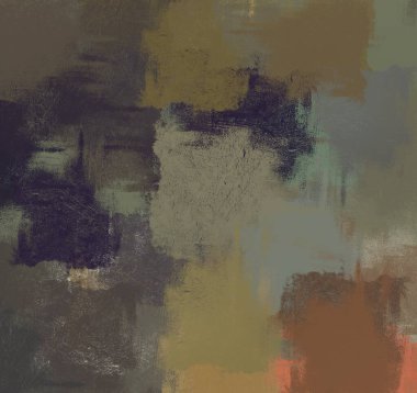 Soyut arka plan sanatı. 2D çizim. Etkileyici yağlı boya resim. Tuvalde fırça darbeleri. Modern sanat. Çok renkli arkaplan. Çağdaş sanat. İfade. Sanatsal dijital palet.