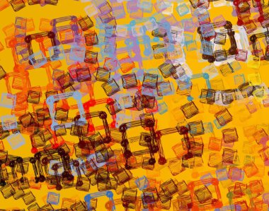 Soyut arka plan sanatı. 2D çizim. Etkileyici yağlı boya resim. Tuvalde fırça darbeleri. Modern sanat. Çok renkli arkaplan. Çağdaş sanat. İfade. Sanatsal dijital palet.