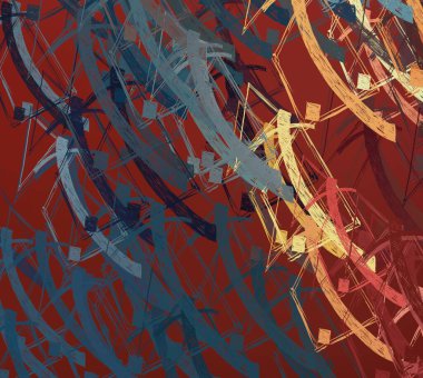 Soyut arka plan sanatı. 2D çizim. Etkileyici yağlı boya resim. Tuvalde fırça darbeleri. Modern sanat. Çok renkli arkaplan. Çağdaş sanat. İfade. Sanatsal dijital palet.