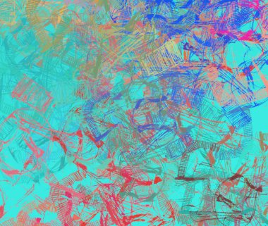 Soyut arka plan sanatı. 2D çizim. Etkileyici yağlı boya resim. Tuvalde fırça darbeleri. Modern sanat. Çok renkli arkaplan. Çağdaş sanat. İfade. Sanatsal dijital palet.