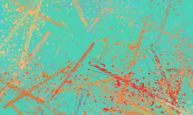 Soyut arka plan sanatı. 2D çizim. Etkileyici yağlı boya resim. Tuvalde fırça darbeleri. Modern sanat. Çok renkli arkaplan. Çağdaş sanat. İfade. Sanatsal dijital palet.