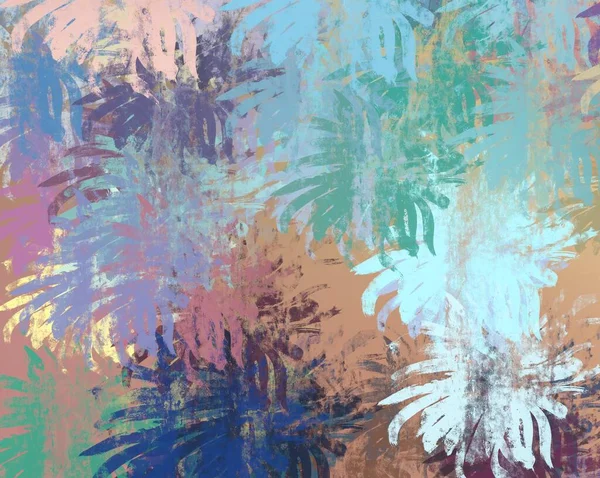 Abstrakt Bakgrundskonst Illustration Uttrycksfull Oljemålning Borstslag Duk Modern Konst Flerfärgad — Stockfoto