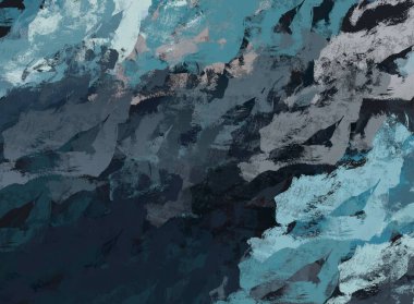 Soyut arka plan sanatı. 2D çizim. Etkileyici yağlı boya resim. Tuvalde fırça darbeleri. Modern sanat. Çok renkli arkaplan. Çağdaş sanat. İfade. Sanatsal dijital palet.