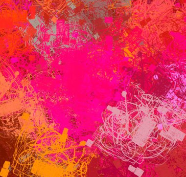 Soyut arka plan sanatı. 2D çizim. Etkileyici yağlı boya resim. Tuvalde fırça darbeleri. Modern sanat. Çok renkli arkaplan. Çağdaş sanat. İfade. Sanatsal dijital palet.