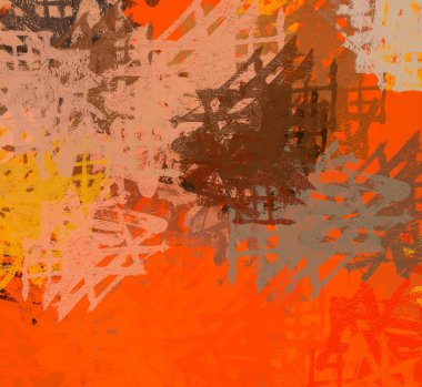 Soyut arka plan sanatı. 2D çizim. Etkileyici yağlı boya resim. Tuvalde fırça darbeleri. Modern sanat. Çok renkli arkaplan. Çağdaş sanat. İfade. Sanatsal dijital palet.