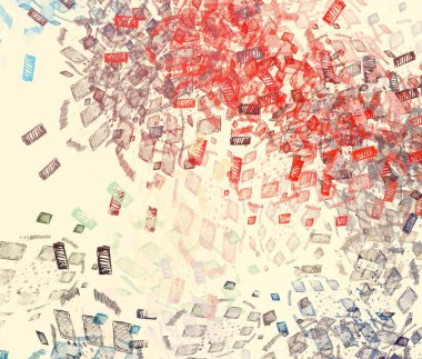 Soyut arka plan sanatı. 2D çizim. Etkileyici yağlı boya resim. Tuvalde fırça darbeleri. Modern sanat. Çok renkli arkaplan. Çağdaş sanat. İfade. Sanatsal dijital palet.