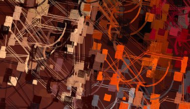 Soyut arka plan sanatı. 2D çizim. Etkileyici yağlı boya resim. Tuvalde fırça darbeleri. Modern sanat. Çok renkli arkaplan. Çağdaş sanat. İfade. Sanatsal dijital palet.