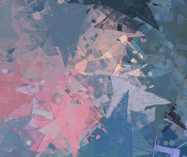 Soyut arka plan sanatı. 2D çizim. Etkileyici yağlı boya resim. Tuvalde fırça darbeleri. Modern sanat. Çok renkli arkaplan. Çağdaş sanat. İfade. Sanatsal dijital palet.