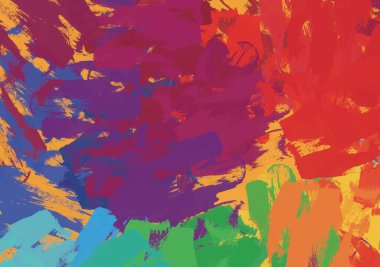 Soyut arka plan sanatı. 2D çizim. Etkileyici yağlı boya resim. Tuvalde fırça darbeleri. Modern sanat. Çok renkli arkaplan. Çağdaş sanat. İfade. Sanatsal dijital palet.