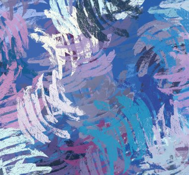 Soyut arka plan sanatı. 2D çizim. Etkileyici yağlı boya resim. Tuvalde fırça darbeleri. Modern sanat. Çok renkli arkaplan. Çağdaş sanat. İfade. Sanatsal dijital palet.