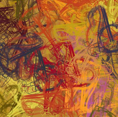 Soyut arka plan sanatı. 2D çizim. Etkileyici yağlı boya resim. Tuvalde fırça darbeleri. Modern sanat. Çok renkli arkaplan. Çağdaş sanat. İfade. Sanatsal dijital palet.