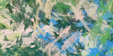 Soyut arka plan sanatı. 2D çizim. Etkileyici yağlı boya resim. Tuvalde fırça darbeleri. Modern sanat. Çok renkli arkaplan. Çağdaş sanat. İfade. Sanatsal dijital palet.