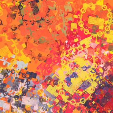 Soyut arka plan sanatı. 2D çizim. Etkileyici yağlı boya resim. Tuvalde fırça darbeleri. Modern sanat. Çok renkli arkaplan. Çağdaş sanat. İfade. Sanatsal dijital palet.