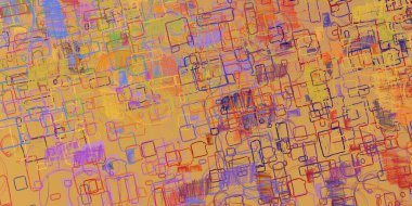 Soyut arka plan sanatı. 2D çizim. Etkileyici yağlı boya resim. Tuvalde fırça darbeleri. Modern sanat. Çok renkli arkaplan. Çağdaş sanat. İfade. Sanatsal dijital palet.