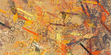 Soyut arka plan sanatı. 2D çizim. Etkileyici yağlı boya resim. Tuvalde fırça darbeleri. Modern sanat. Çok renkli arkaplan. Çağdaş sanat. İfade. Sanatsal dijital palet.