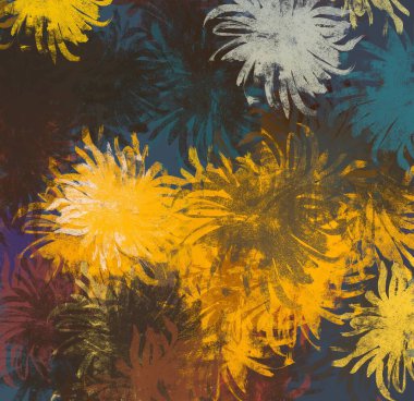 Soyut arka plan sanatı. 2D çizim. Etkileyici yağlı boya resim. Tuvalde fırça darbeleri. Modern sanat. Çok renkli arkaplan. Çağdaş sanat. İfade. Sanatsal dijital palet.