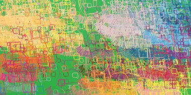 Soyut arka plan sanatı. 2D çizim. Etkileyici yağlı boya resim. Tuvalde fırça darbeleri. Modern sanat. Çok renkli arkaplan. Çağdaş sanat. İfade. Sanatsal dijital palet.