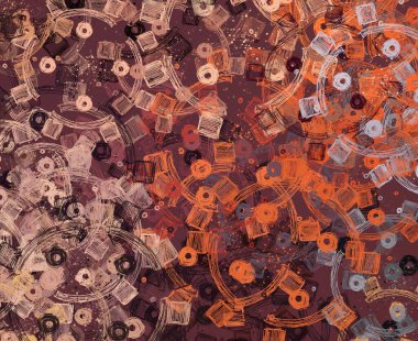 Soyut arka plan sanatı. 2D çizim. Etkileyici yağlı boya resim. Tuvalde fırça darbeleri. Modern sanat. Çok renkli arkaplan. Çağdaş sanat. İfade. Sanatsal dijital palet.