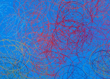 Soyut arka plan sanatı. 2D çizim. Etkileyici yağlı boya resim. Tuvalde fırça darbeleri. Modern sanat. Çok renkli arkaplan. Çağdaş sanat. İfade. Sanatsal dijital palet.