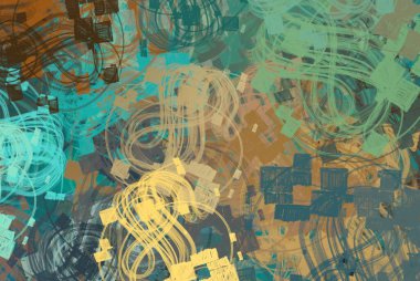 Soyut arka plan sanatı. 2D çizim. Etkileyici yağlı boya resim. Tuvalde fırça darbeleri. Modern sanat. Çok renkli arkaplan. Çağdaş sanat. İfade. Sanatsal dijital palet.