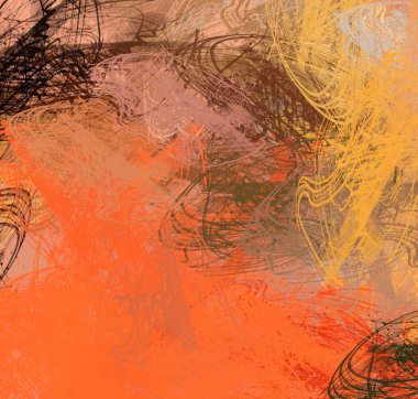 Soyut arka plan sanatı. 2D çizim. Etkileyici yağlı boya resim. Tuvalde fırça darbeleri. Modern sanat. Çok renkli arkaplan. Çağdaş sanat. İfade. Sanatsal dijital palet.