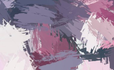 Soyut arka plan sanatı. 2D çizim. Etkileyici yağlı boya resim. Tuvalde fırça darbeleri. Modern sanat. Çok renkli arkaplan. Çağdaş sanat. İfade. Sanatsal dijital palet.