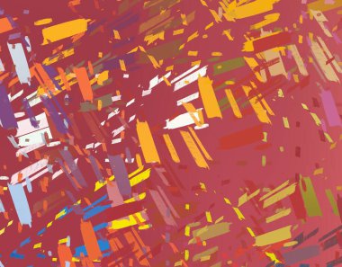 Soyut arka plan sanatı. 2D çizim. Etkileyici yağlı boya resim. Tuvalde fırça darbeleri. Modern sanat. Çok renkli arkaplan. Çağdaş sanat. İfade. Sanatsal dijital palet.