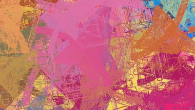 Soyut arka plan sanatı. 2D çizim. Etkileyici yağlı boya resim. Tuvalde fırça darbeleri. Modern sanat. Çok renkli arkaplan. Çağdaş sanat. İfade. Sanatsal dijital palet.