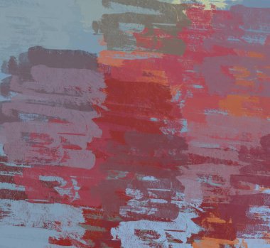 Soyut arka plan sanatı. 2D çizim. Etkileyici yağlı boya resim. Tuvalde fırça darbeleri. Modern sanat. Çok renkli arkaplan. Çağdaş sanat. İfade. Sanatsal dijital palet.