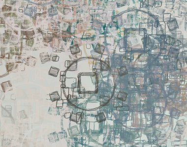 Soyut arka plan sanatı. 2D çizim. Etkileyici yağlı boya resim. Tuvalde fırça darbeleri. Modern sanat. Çok renkli arkaplan. Çağdaş sanat. İfade. Sanatsal dijital palet.