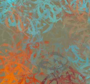 Soyut arka plan sanatı. 2D çizim. Etkileyici yağlı boya resim. Tuvalde fırça darbeleri. Modern sanat. Çok renkli arkaplan. Çağdaş sanat. İfade. Sanatsal dijital palet.