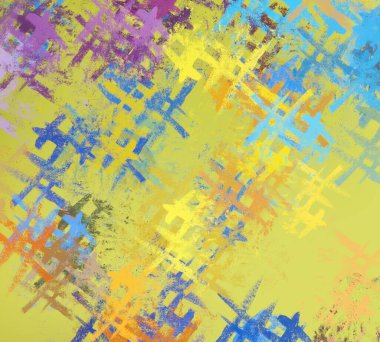 Soyut arka plan sanatı. 2D çizim. Etkileyici yağlı boya resim. Tuvalde fırça darbeleri. Modern sanat. Çok renkli arkaplan. Çağdaş sanat. İfade. Sanatsal dijital palet.