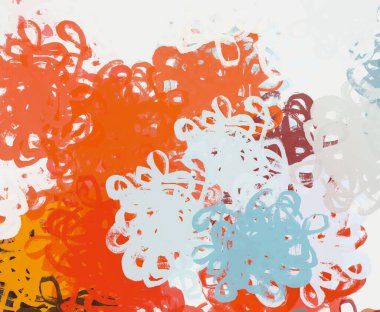 Soyut arka plan sanatı. 2D çizim. Etkileyici yağlı boya resim. Tuvalde fırça darbeleri. Modern sanat. Çok renkli arkaplan. Çağdaş sanat. İfade. Sanatsal dijital palet.