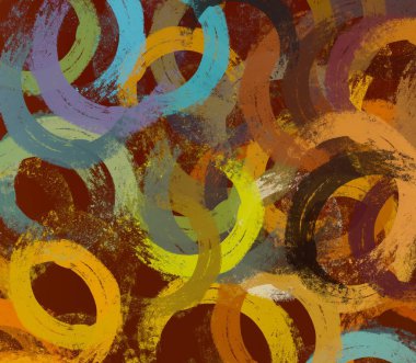 Soyut arka plan sanatı. 2D çizim. Etkileyici yağlı boya resim. Tuvalde fırça darbeleri. Modern sanat. Çok renkli arkaplan. Çağdaş sanat. İfade. Sanatsal dijital palet.