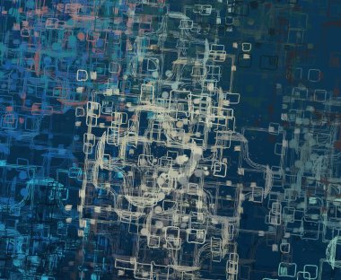 Soyut arka plan sanatı. 2D çizim. Etkileyici yağlı boya resim. Tuvalde fırça darbeleri. Modern sanat. Çok renkli arkaplan. Çağdaş sanat. İfade. Sanatsal dijital palet.