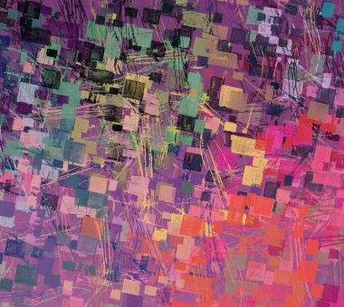 Soyut arka plan sanatı. 2D çizim. Etkileyici yağlı boya resim. Tuvalde fırça darbeleri. Modern sanat. Çok renkli arkaplan. Çağdaş sanat. İfade. Sanatsal dijital palet.