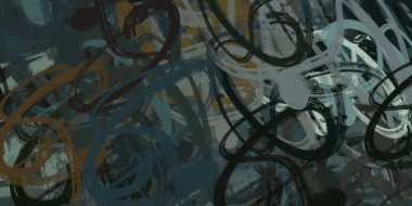 Soyut arka plan sanatı. 2D çizim. Etkileyici yağlı boya resim. Tuvalde fırça darbeleri. Modern sanat. Çok renkli arkaplan. Çağdaş sanat. İfade. Sanatsal dijital palet.