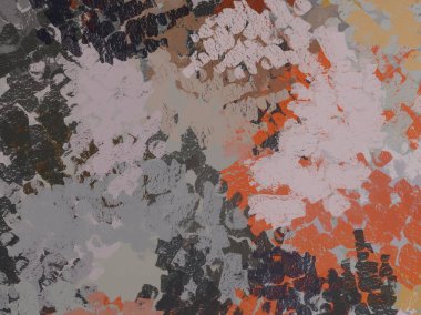 Soyut arka plan sanatı. 2D çizim. Etkileyici yağlı boya resim. Tuvalde fırça darbeleri. Modern sanat. Çok renkli arkaplan. Çağdaş sanat. İfade. Sanatsal dijital palet.