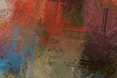 Soyut arka plan sanatı. 2D çizim. Etkileyici yağlı boya resim. Tuvalde fırça darbeleri. Modern sanat. Çok renkli arkaplan. Çağdaş sanat. İfade. Sanatsal dijital palet.