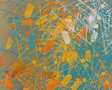 Soyut arka plan sanatı. 2D çizim. Etkileyici yağlı boya resim. Tuvalde fırça darbeleri. Modern sanat. Çok renkli arkaplan. Çağdaş sanat. İfade. Sanatsal dijital palet.