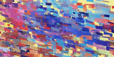 Soyut arka plan sanatı. 2D çizim. Etkileyici yağlı boya resim. Tuvalde fırça darbeleri. Modern sanat. Çok renkli arkaplan. Çağdaş sanat. İfade. Sanatsal dijital palet.