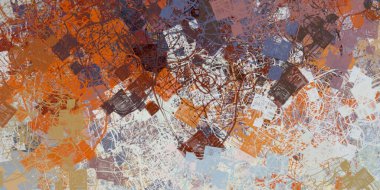 Soyut arka plan sanatı. 2D çizim. Etkileyici yağlı boya resim. Tuvalde fırça darbeleri. Modern sanat. Çok renkli arkaplan. Çağdaş sanat. İfade. Sanatsal dijital palet.