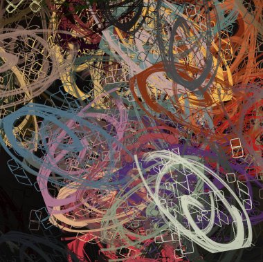 Soyut arka plan sanatı. 2D çizim. Etkileyici yağlı boya resim. Tuvalde fırça darbeleri. Modern sanat. Çok renkli arkaplan. Çağdaş sanat. İfade. Sanatsal dijital palet.