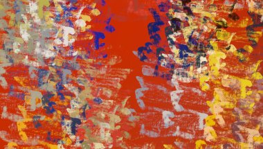 Soyut arka plan sanatı. 2D çizim. Etkileyici yağlı boya resim. Tuvalde fırça darbeleri. Modern sanat. Çok renkli arkaplan. Çağdaş sanat. İfade. Sanatsal dijital palet.